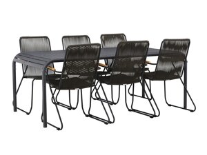 Стол и стулья Dallas 3542 (Тёмно-серый + Чёрный)