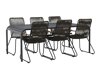 Conjunto de mesa e cadeiras Dallas 3542 (Cinzento escuro + Preto)
