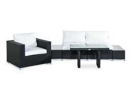 Conjunto de muebles de exterior Comfort Garden 1420 (Negro + Blanco)