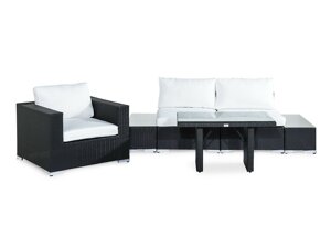 Conjunto de mobiliário para o exterior Comfort Garden 1420 (Preto + Branco)