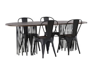 Маса и столове за трапезария Dallas 3909 (Черен)
