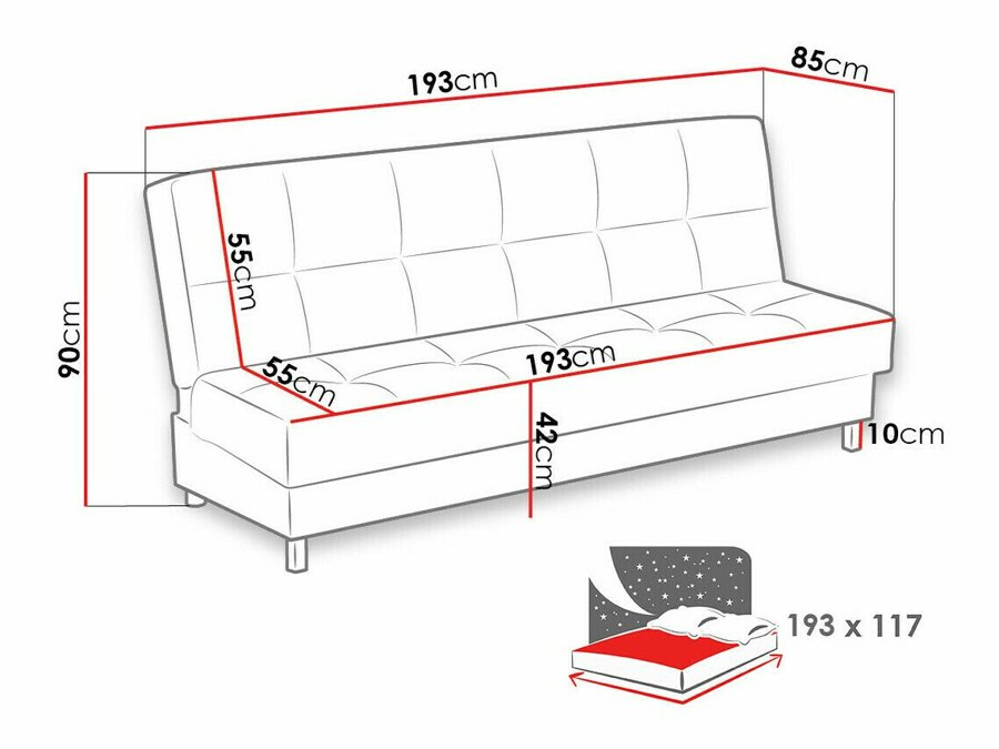 Καναπές κρεβάτι Columbus 107