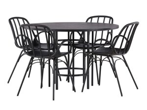 Маса и столове за трапезария Dallas 3914 (Черен)