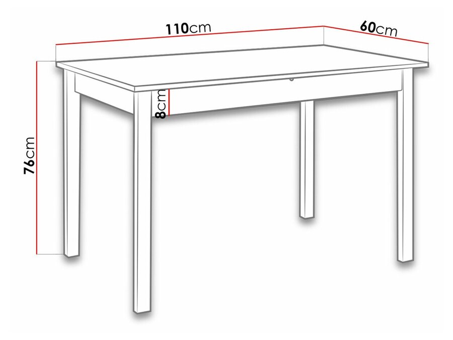 Asztal Victorville 116 (Fehér)