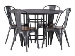 Маса и столове за трапезария Dallas 3921 (Черен)