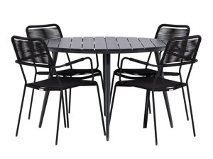 Conjunto de mesa y sillas Dallas 3924 (Negro)