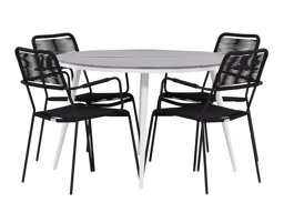 Tisch und Stühle Dallas 3924 (Weiss + Grau)