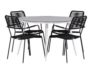 Σετ Τραπέζι και καρέκλες Dallas 3924 (Άσπρο + Γκρι)