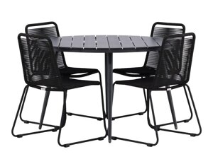 Conjunto de mesa y sillas Dallas 3925 (Negro)