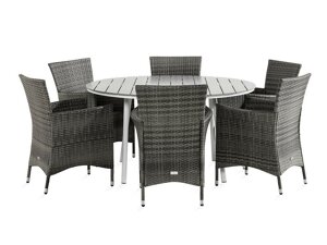 Σετ Τραπέζι και καρέκλες Comfort Garden 1430 (Γκρι + Άσπρο)