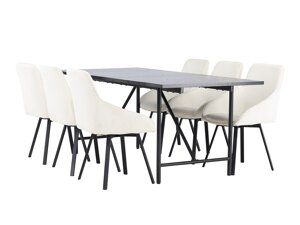 Маса и столове за трапезария Dallas 3963 (Бял + Черен)