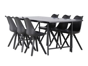 Маса и столове за трапезария Dallas 3965 (Черен)