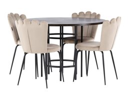 Conjunto de comedor Dallas 3973 (Marrón + Negro)