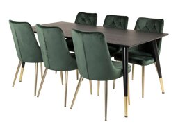 Маса и столове за трапезария Dallas 1256 (Зелен + Златно)