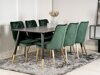 Маса и столове за трапезария Dallas 1256 (Зелен + Златно)