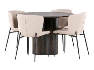 Маса и столове за трапезария Dallas 3989 (Beige + Черен)