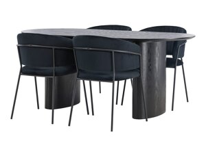 Маса и столове за трапезария Dallas 3994 (Черен)