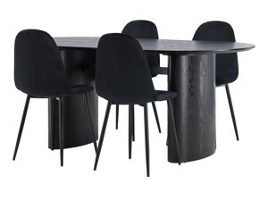Маса и столове за трапезария Dallas 3998 (Черен)