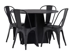 Маса и столове за трапезария Dallas 4018 (Черен)