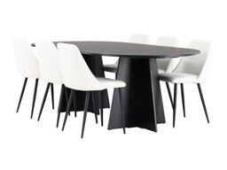 Маса и столове за трапезария Dallas 4020 (Бял + Черен)
