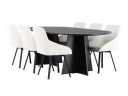 Маса и столове за трапезария Dallas 4021 (Beige + Черен)