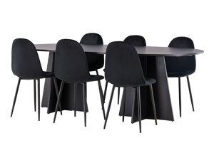 Маса и столове за трапезария Dallas 4032 (Черен)