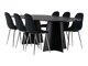 Маса и столове за трапезария Dallas 4033 (Черен + Сребро)