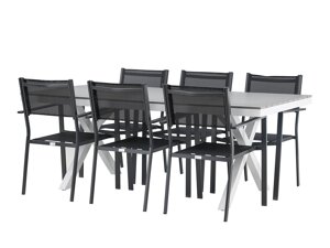Σετ Τραπέζι και καρέκλες Dallas 4037 (Γκρι + Άσπρο)