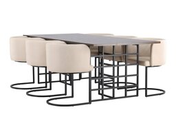 Маса и столове за трапезария Dallas 4043 (Кафяв + Черен)