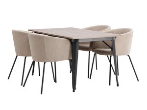 Маса и столове за трапезария Dallas 4044 (Beige + Черен)