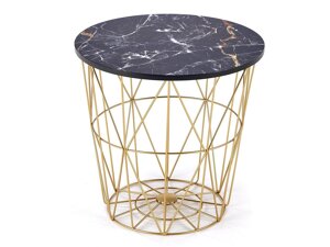 Klubska mizica Houston 1454 (Zlata + Črni marmor)