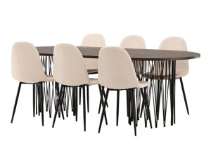 Маса и столове за трапезария Dallas 4062 (Beige + Черен)