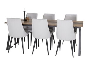 Маса и столове за трапезария Dallas 4074 (Светло сив + Черен)