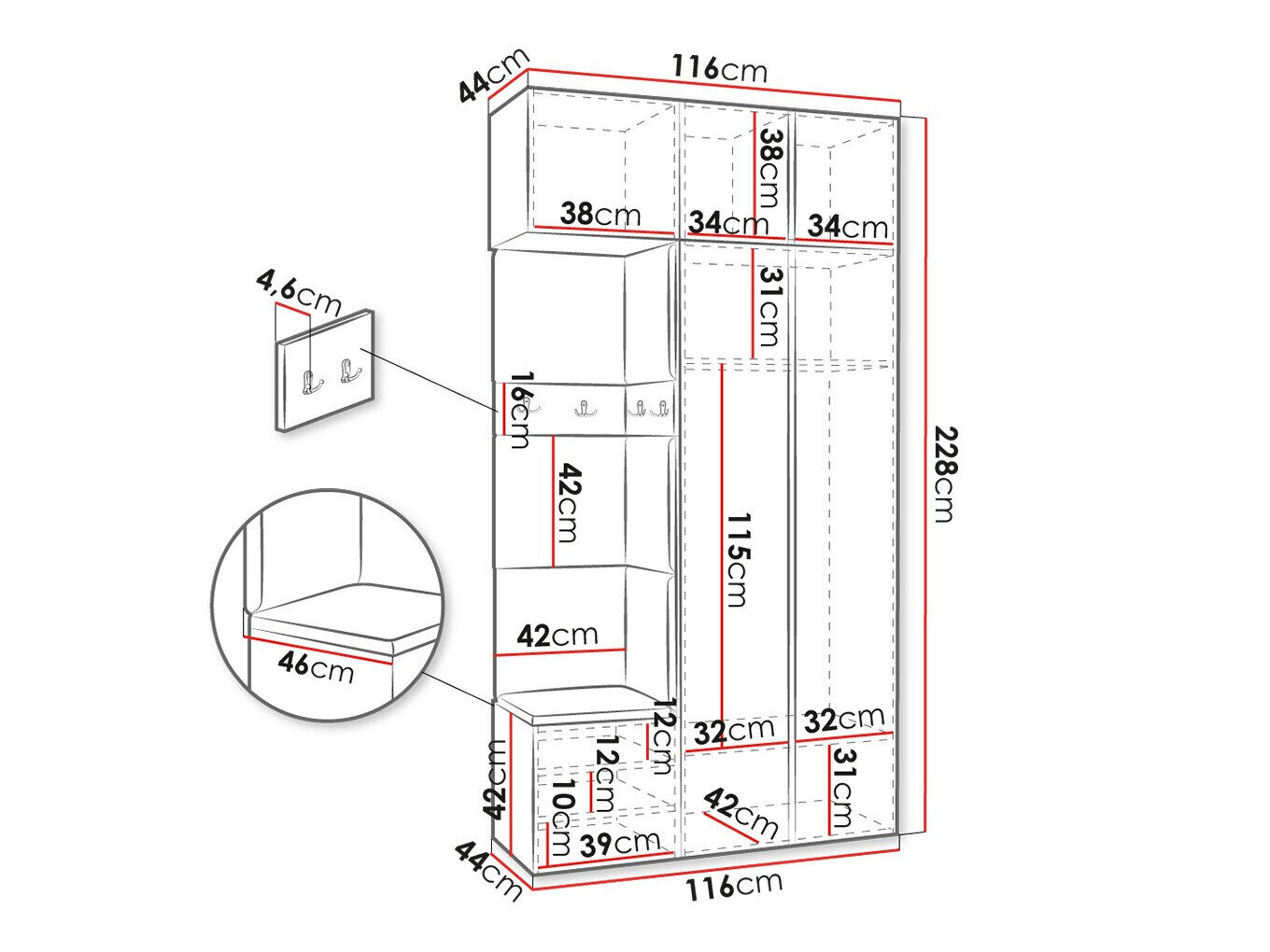 Conjunto pasillo Hartford 430 Muebles de pasillo Muebles.es