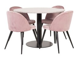 Маса и столове за трапезария Dallas 368 (Dusty розово + Черен)