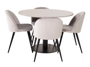 Маса и столове за трапезария Dallas 368 (Светло сив + Черен)