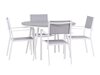 Conjunto de mesa e cadeiras Dallas 4088 (Cinzento + Branco)