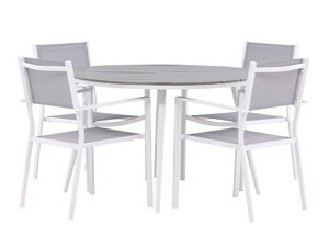 Tavolo e sedie set Dallas 4088 (Grigio + Bianco)
