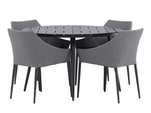 Conjunto de mesa e cadeiras Dallas 4089 (Preto + Cinzento)