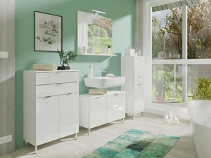 Fürdőszoba garnitúra Sacramento V108 (Fehér + Fényes fehér)