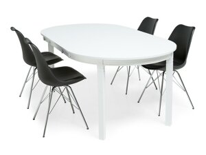 Маса и столове за трапезария Scandinavian Choice 557 (Черен + Сребро)