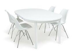 Маса и столове за трапезария Scandinavian Choice 557 (Бял + Сребро)