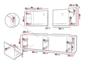 Set bagno Comfivo E105 (Nero + Grafite) - Mobili da bagno