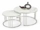Conjunto de mesa de centro Houston 1503 (Prata + Marmore branco)