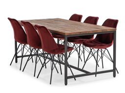 Маса и столове за трапезария Provo 182 (Bordeaux + Черен)