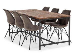 Маса и столове за трапезария Provo 182 (Сив + Черен)