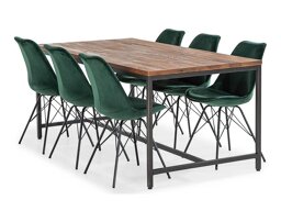 Маса и столове за трапезария Provo 182 (Зелен + Черен)