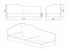 Bett Portland B101 (Arven eichenholzoptik + Weiß glänzend)