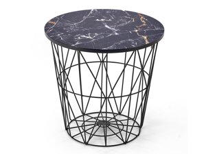 Klubska mizica Houston 1512 (Črna + Črni marmor)