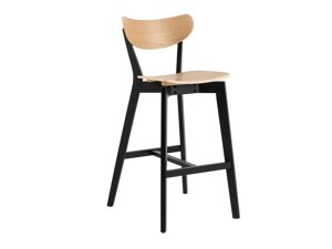 Бар стол Oakland 960 (Черен + Ярък дърво)